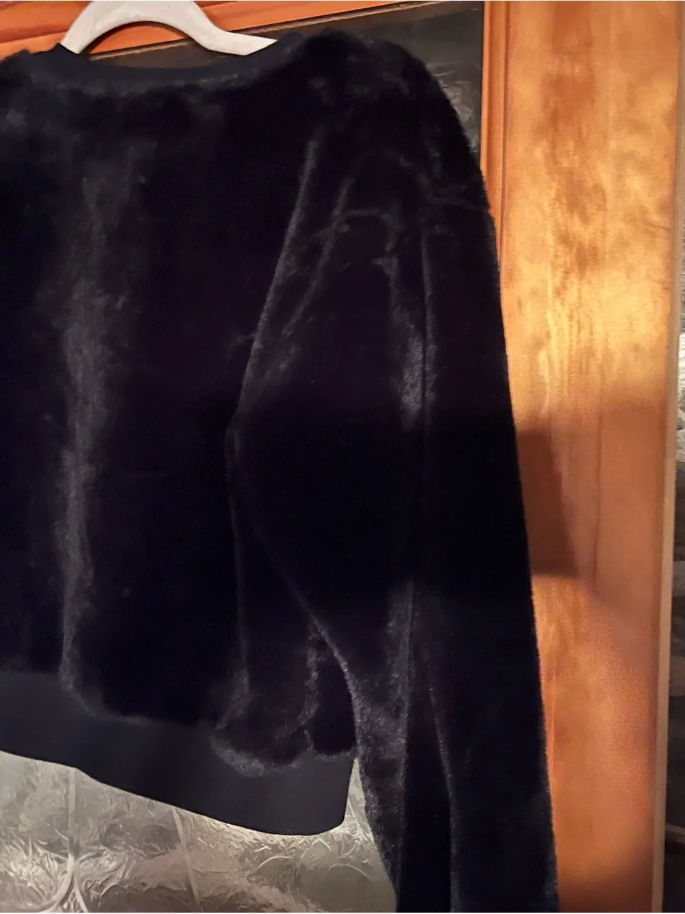 Knitworks Black Plush Star Sweatshirt with Metallic Accents